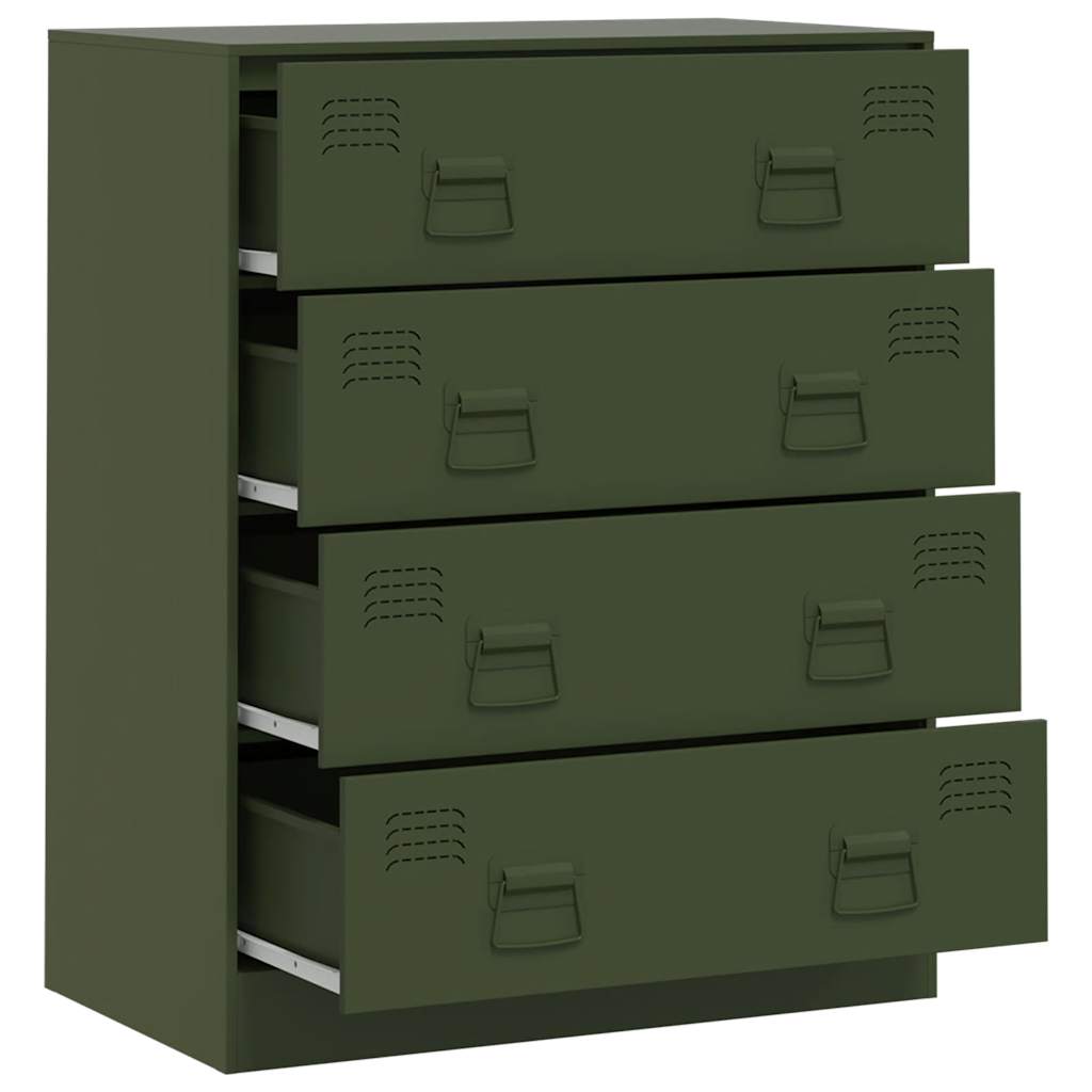 vidaXL Bufeta verde măslină 67x39x83 cm oțel vidaXL Bufeta verde măslină 67x39x83 cm oțel