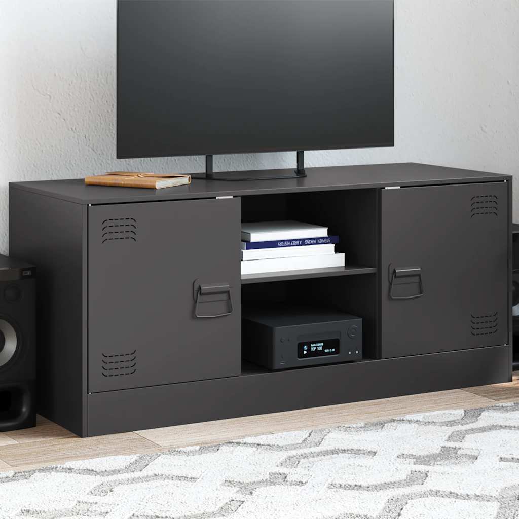vidaXL Comodă TV, negru, 99x39x44 cm, oțel vidaXL Comodă TV, negru, 99x39x44 cm, oțel