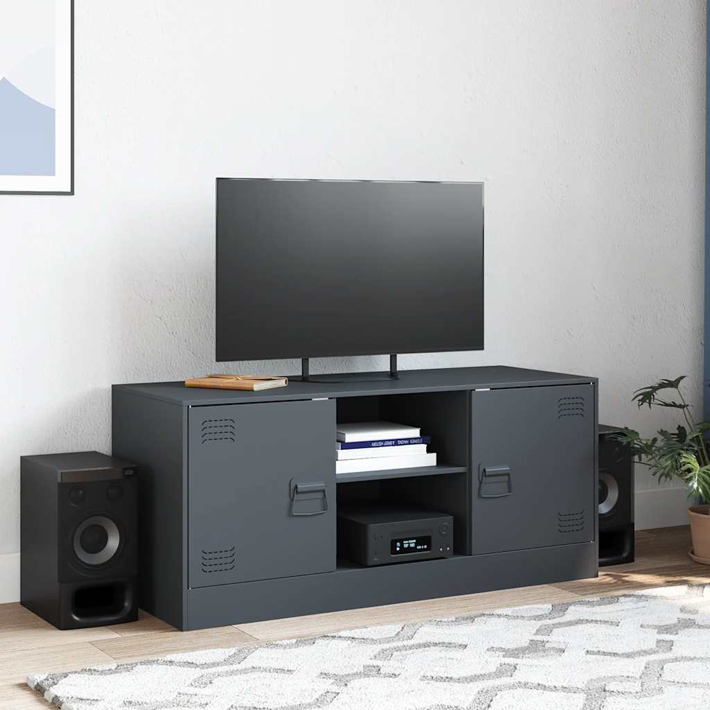 vidaXL Comodă TV, antracit, 99x39x44 cm, oțel vidaXL Comodă TV, antracit, 99x39x44 cm, oțel