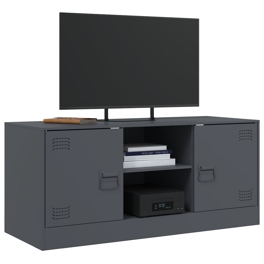 vidaXL Comodă TV, antracit, 99x39x44 cm, oțel vidaXL Comodă TV, antracit, 99x39x44 cm, oțel