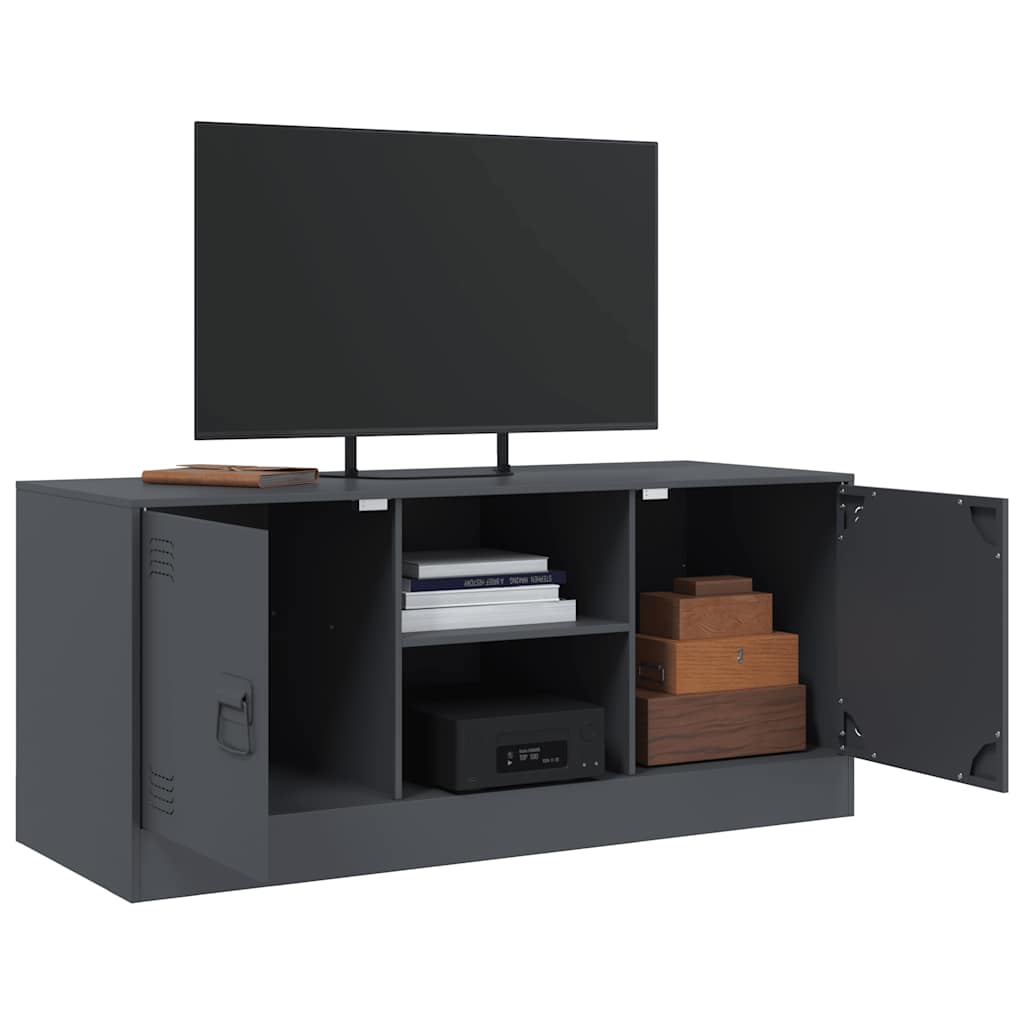 vidaXL Comodă TV, antracit, 99x39x44 cm, oțel vidaXL Comodă TV, antracit, 99x39x44 cm, oțel