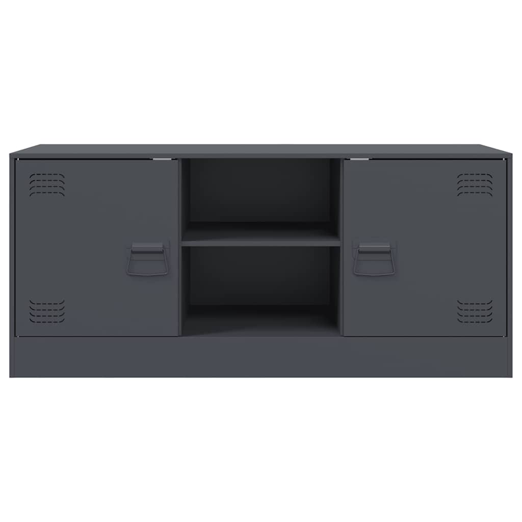 vidaXL Comodă TV, antracit, 99x39x44 cm, oțel vidaXL Comodă TV, antracit, 99x39x44 cm, oțel