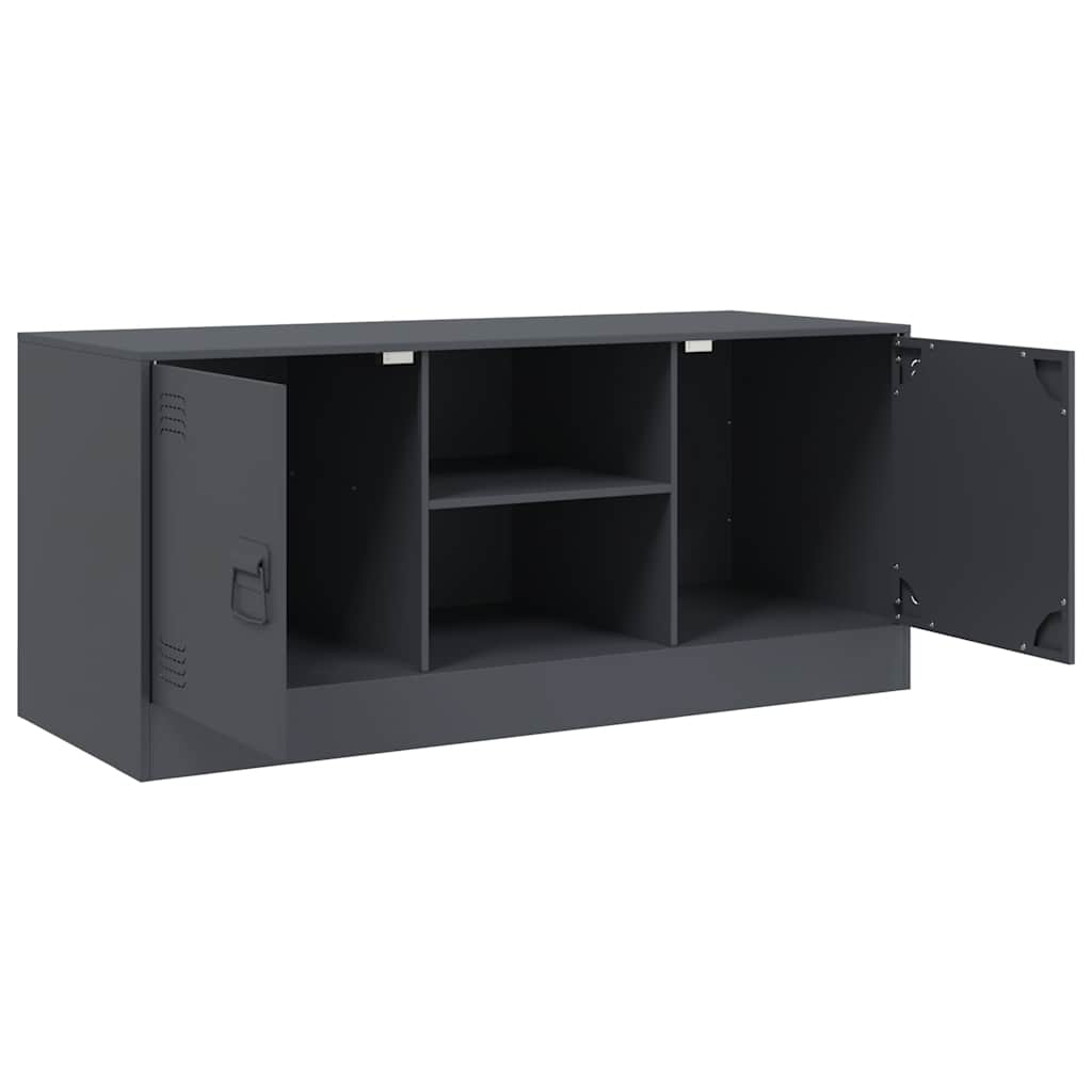 vidaXL Comodă TV, antracit, 99x39x44 cm, oțel vidaXL Comodă TV, antracit, 99x39x44 cm, oțel