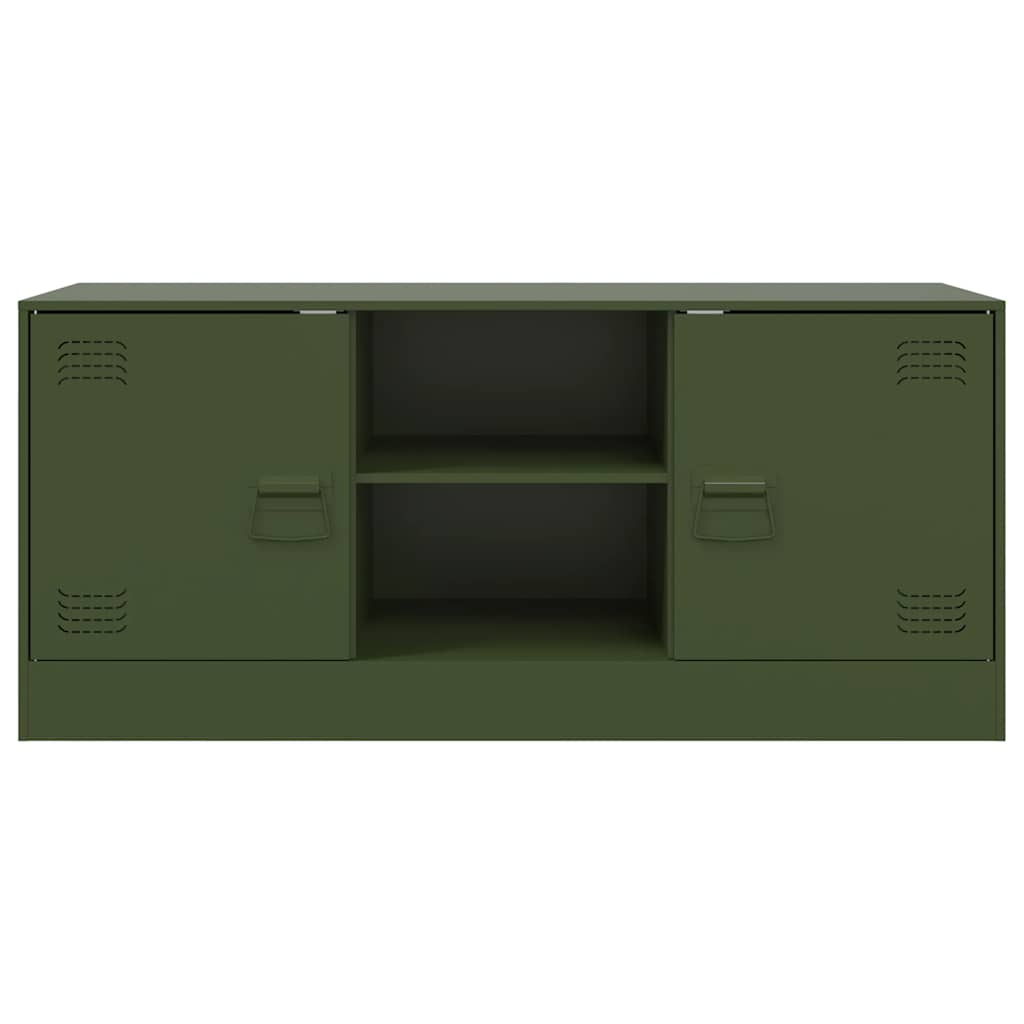 vidaXL Comodă TV, verde măsliniu, 99x39x44 cm, oțel