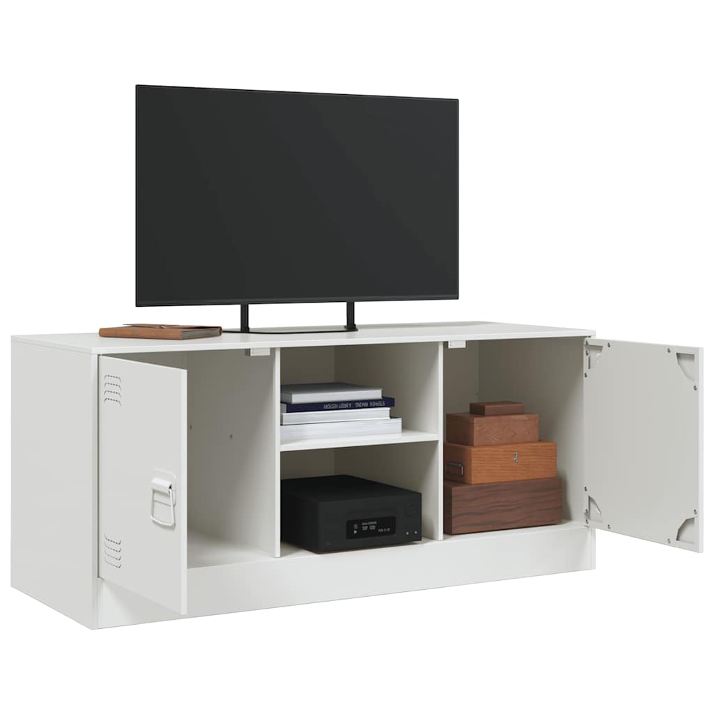 vidaXL Comodă TV, alb, 99x39x44 cm, oțel vidaXL Comodă TV, alb, 99x39x44 cm, oțel