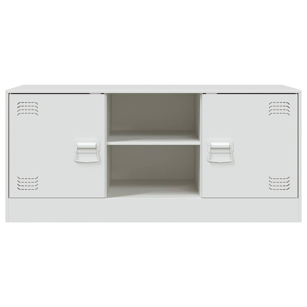 vidaXL Comodă TV, alb, 99x39x44 cm, oțel vidaXL Comodă TV, alb, 99x39x44 cm, oțel