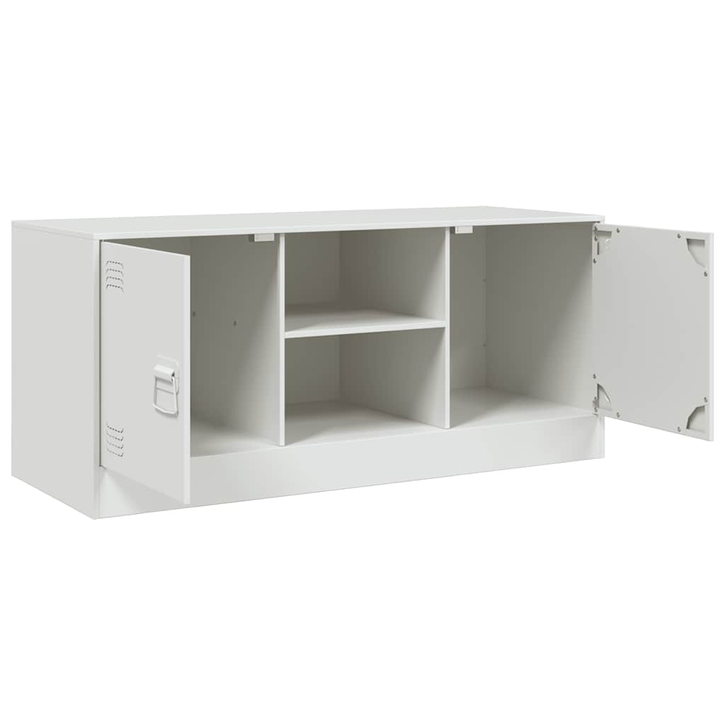 vidaXL Comodă TV, alb, 99x39x44 cm, oțel vidaXL Comodă TV, alb, 99x39x44 cm, oțel