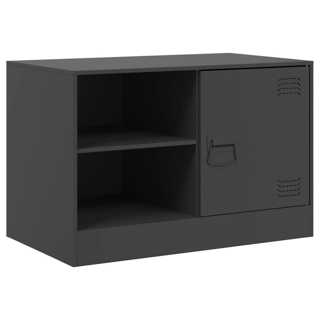 vidaXL Dulapuri TV, 2 buc., negru, 67x39x44 cm, oțel