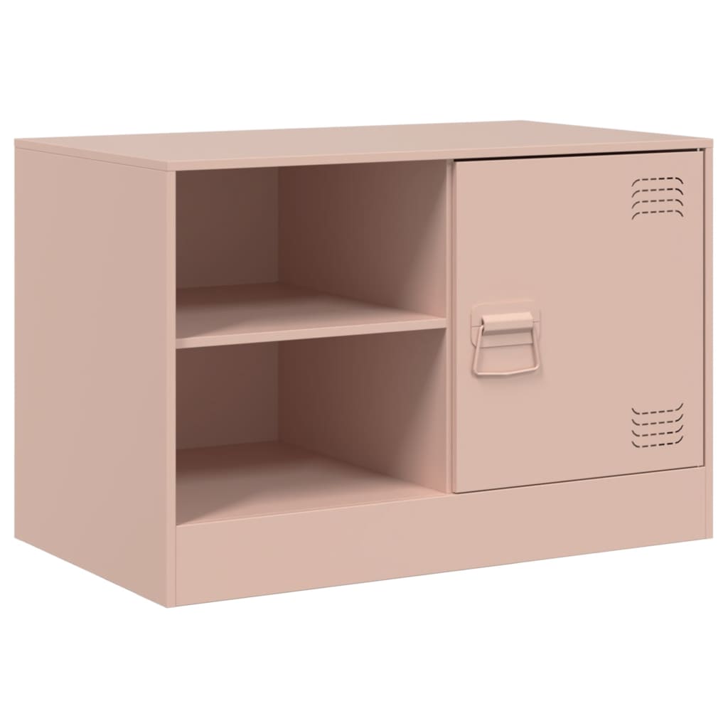 vidaXL Comodă TV, roz, 67x39x44 cm, oțel vidaXL Comodă TV, roz, 67x39x44 cm, oțel