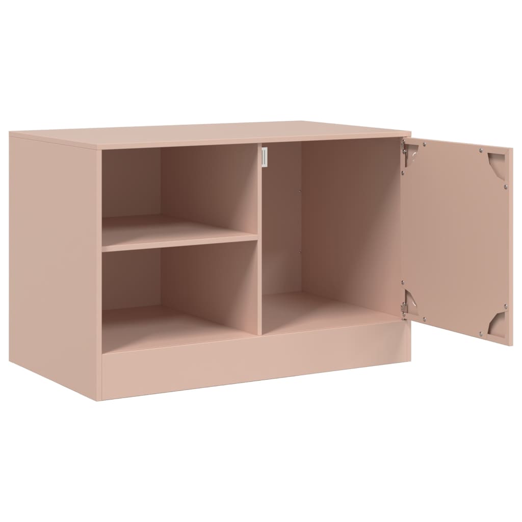 vidaXL Comodă TV, roz, 67x39x44 cm, oțel vidaXL Comodă TV, roz, 67x39x44 cm, oțel
