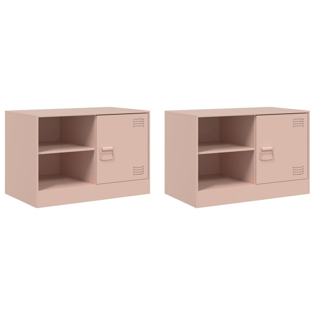 vidaXL Dulapuri TV 2 buc Roz 67x39x44 cm Otel