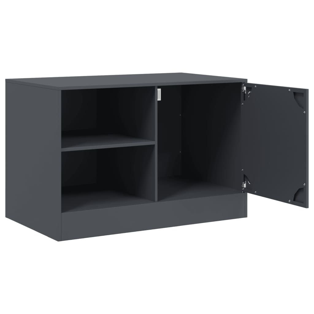 vidaXL Comodă TV, antracit, 67x39x44 cm, oțel vidaXL Comodă TV, antracit, 67x39x44 cm, oțel