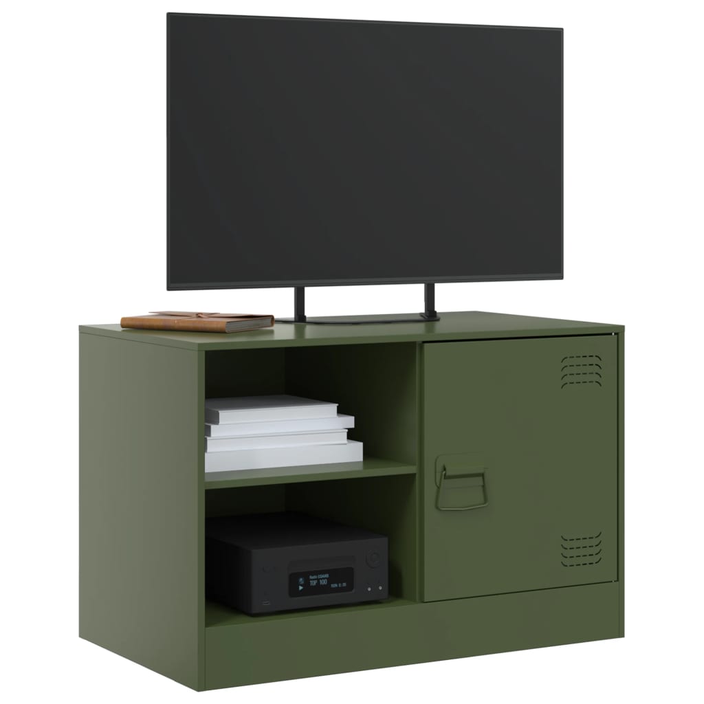vidaXL Dulapuri TV 2 buc., verde măslină, 67x39x44 cm Otel