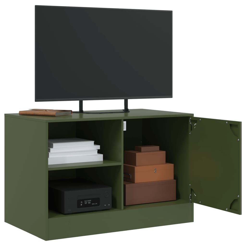vidaXL Dulapuri TV 2 buc., verde măslină, 67x39x44 cm Otel