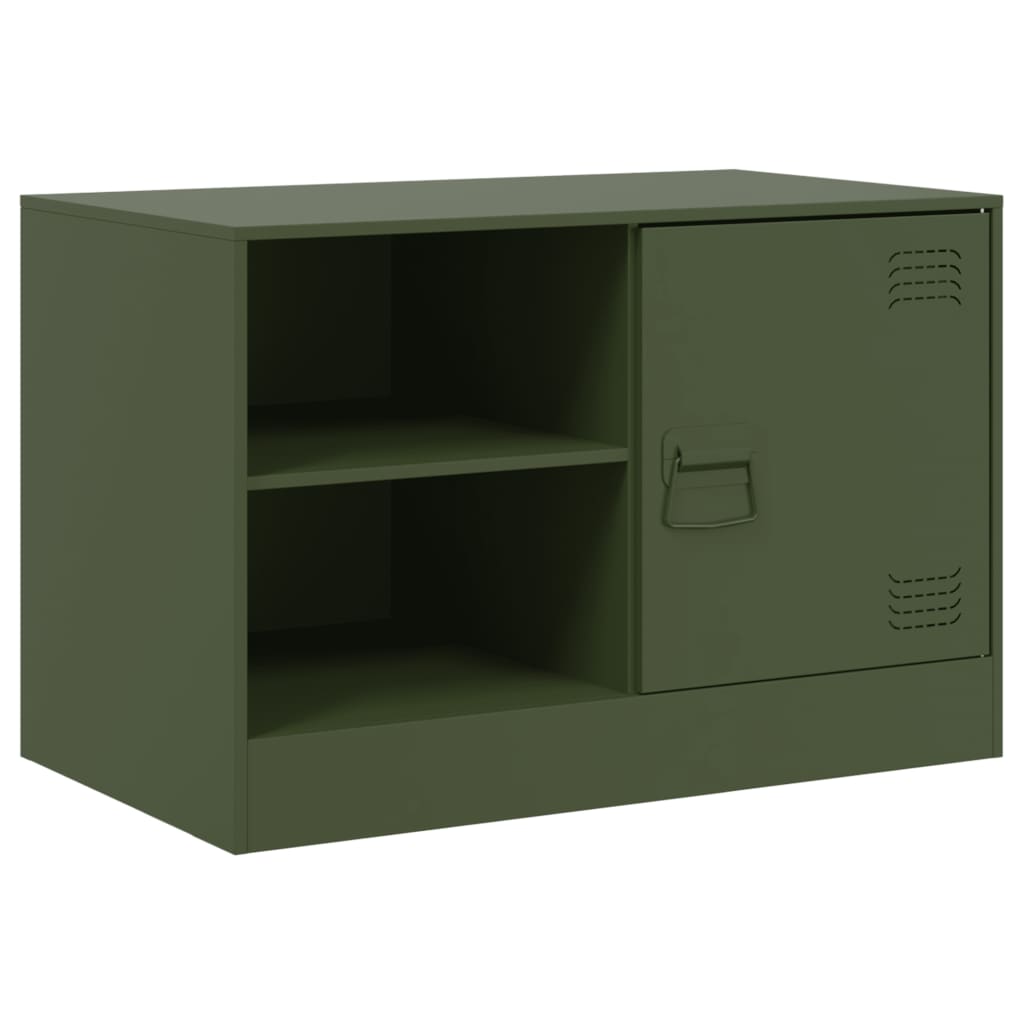 vidaXL Dulapuri TV 2 buc., verde măslină, 67x39x44 cm Otel