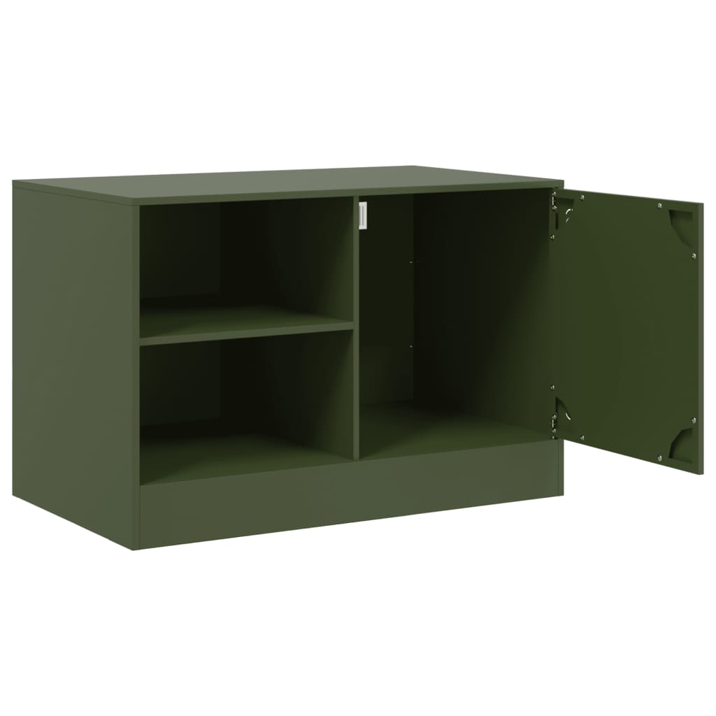vidaXL Dulapuri TV 2 buc., verde măslină, 67x39x44 cm Otel