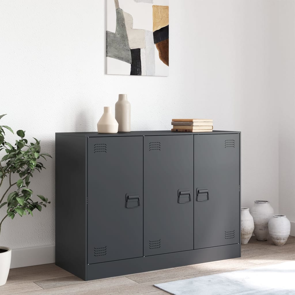 vidaXL Servantă, antracit, 99x39x73 cm, oțel vidaXL Servantă, antracit, 99x39x73 cm, oțel