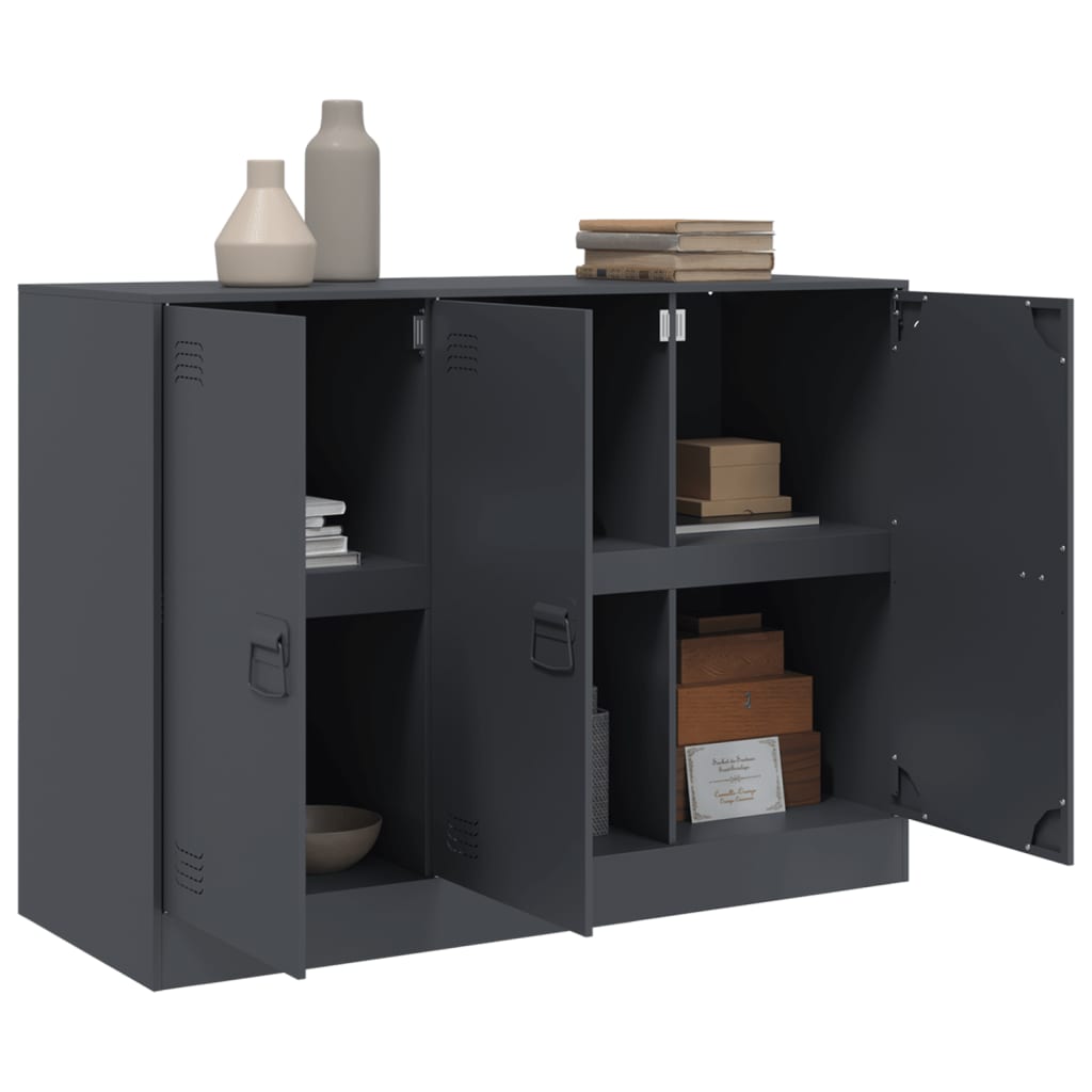 vidaXL Servantă, antracit, 99x39x73 cm, oțel vidaXL Servantă, antracit, 99x39x73 cm, oțel