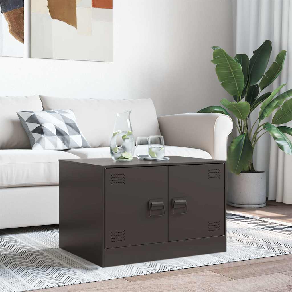 vidaXL Măsuță de cafea, negru, 67x50x44 cm, oțel vidaXL Măsuță de cafea, negru, 67x50x44 cm, oțel