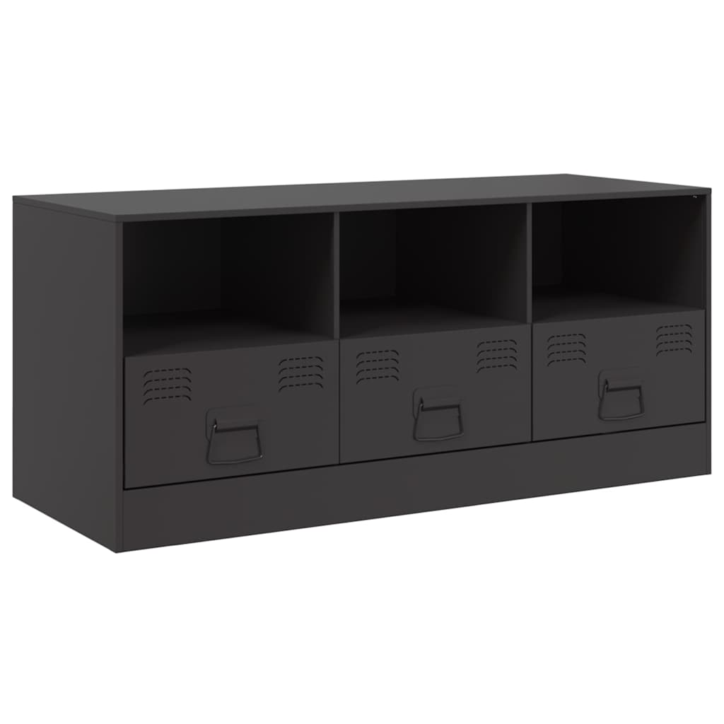 vidaXL Comodă TV, negru, 99x39x44 cm, oțel vidaXL Comodă TV, negru, 99x39x44 cm, oțel