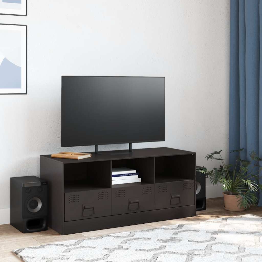 vidaXL Comodă TV, negru, 99x39x44 cm, oțel vidaXL Comodă TV, negru, 99x39x44 cm, oțel