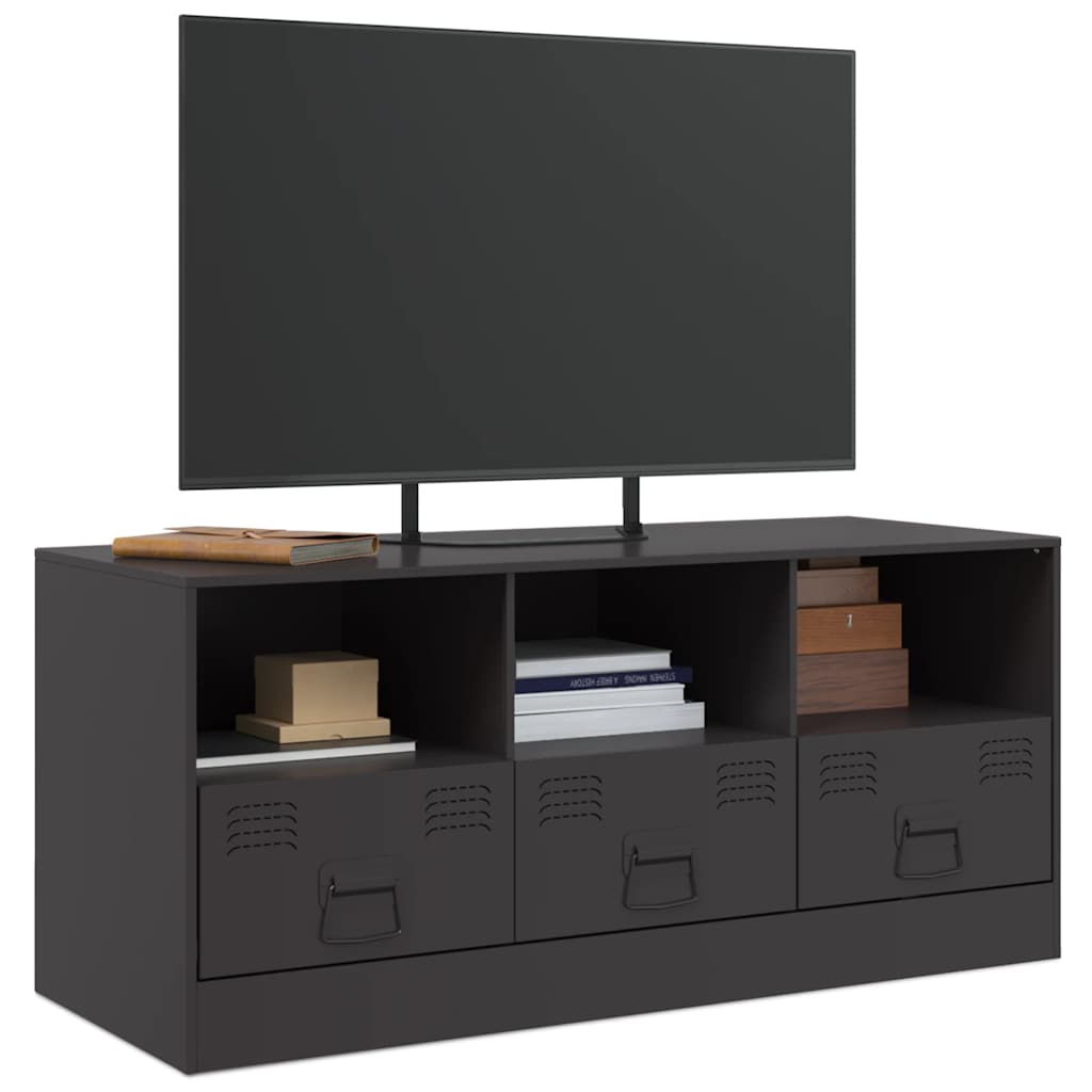 vidaXL Comodă TV, negru, 99x39x44 cm, oțel vidaXL Comodă TV, negru, 99x39x44 cm, oțel