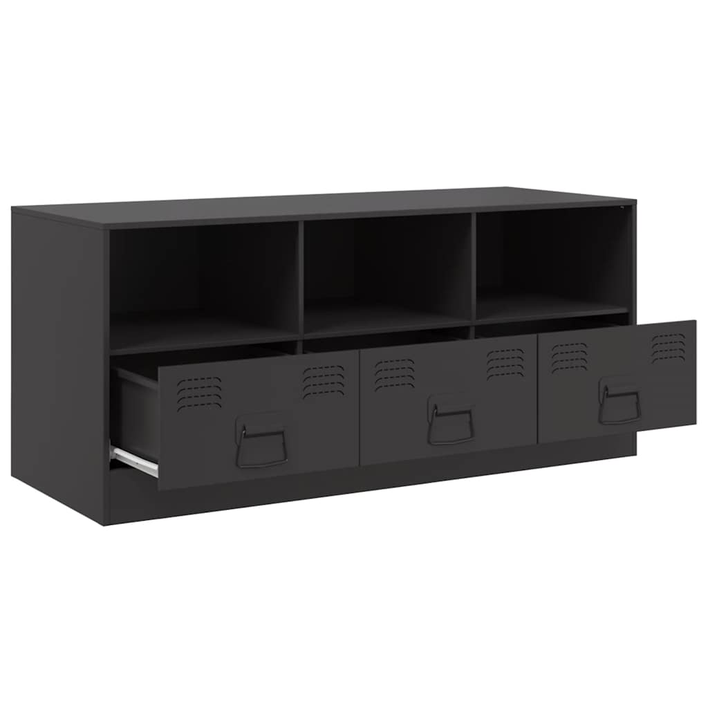 vidaXL Comodă TV, negru, 99x39x44 cm, oțel vidaXL Comodă TV, negru, 99x39x44 cm, oțel