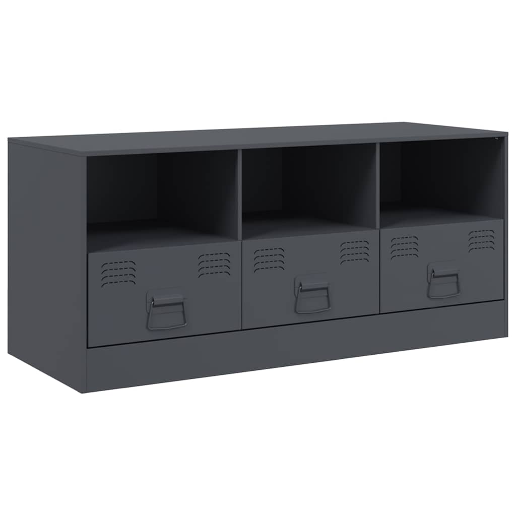 vidaXL Comodă TV, antracit, 99x39x44 cm, oțel vidaXL Comodă TV, antracit, 99x39x44 cm, oțel