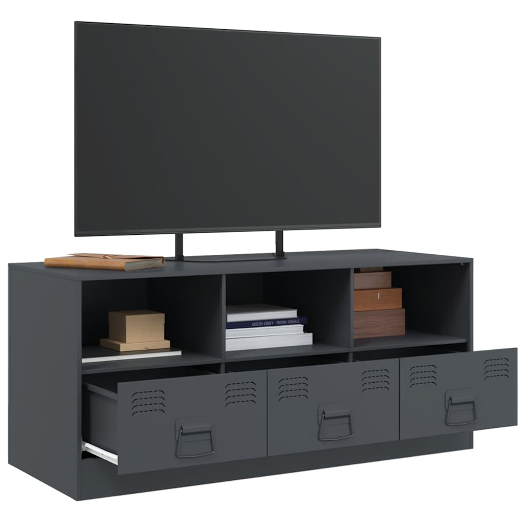 vidaXL Comodă TV, antracit, 99x39x44 cm, oțel vidaXL Comodă TV, antracit, 99x39x44 cm, oțel