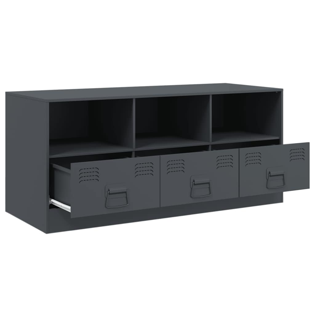 vidaXL Comodă TV, antracit, 99x39x44 cm, oțel vidaXL Comodă TV, antracit, 99x39x44 cm, oțel