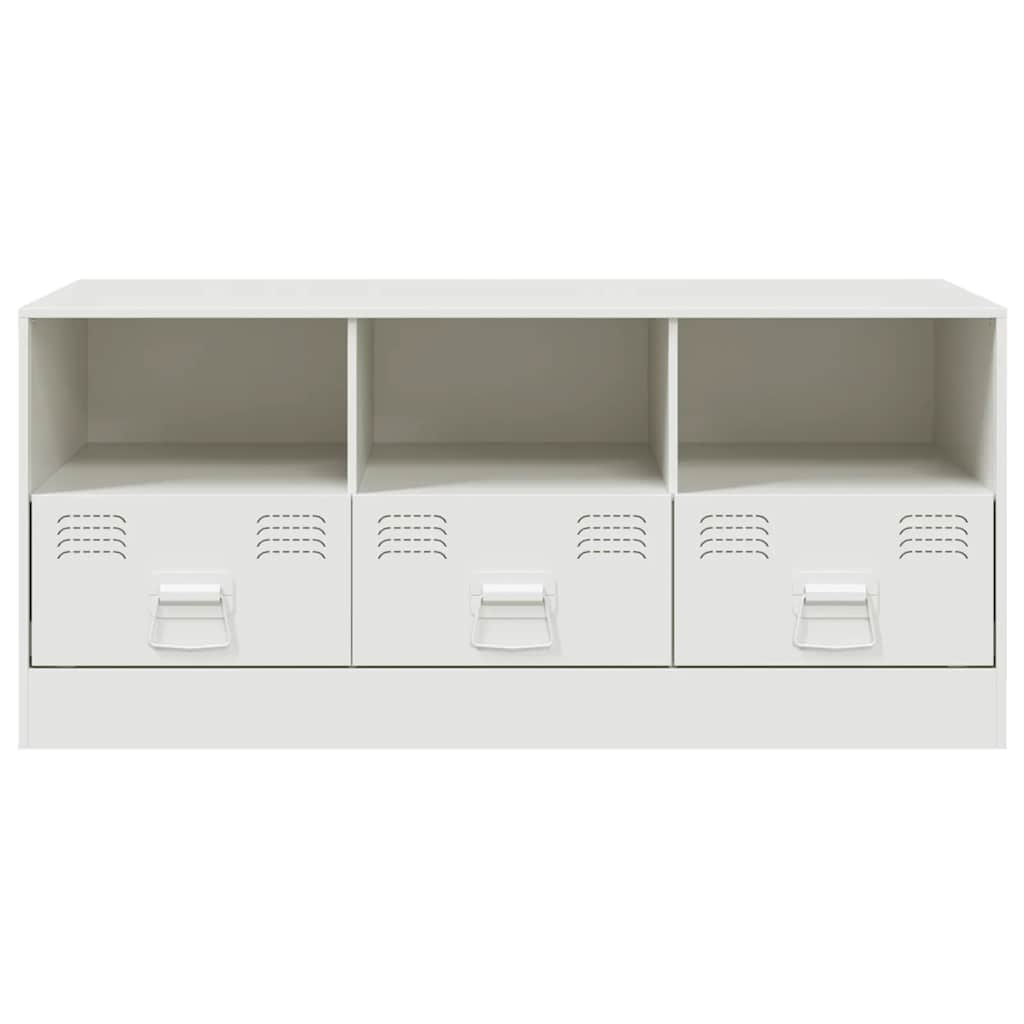 vidaXL Comodă TV, alb, 99x39x44 cm, oțel vidaXL Comodă TV, alb, 99x39x44 cm, oțel