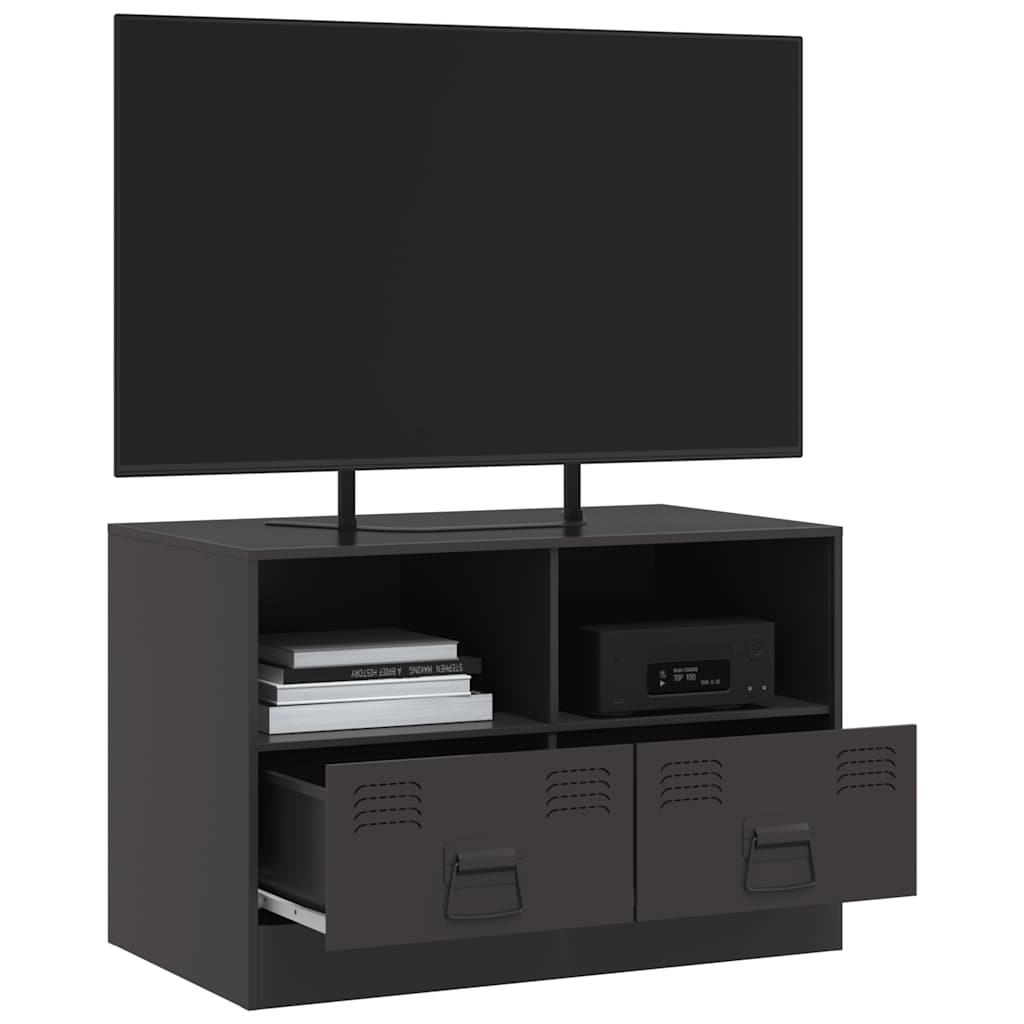 vidaXL Dulap TV, negru, 67x39x44 cm, oțel vidaXL Dulap TV, negru, 67x39x44 cm, oțel