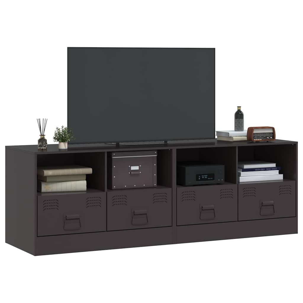 vidaXL Dulapuri TV, 2 buc., negru, 67x39x44 cm, oțel