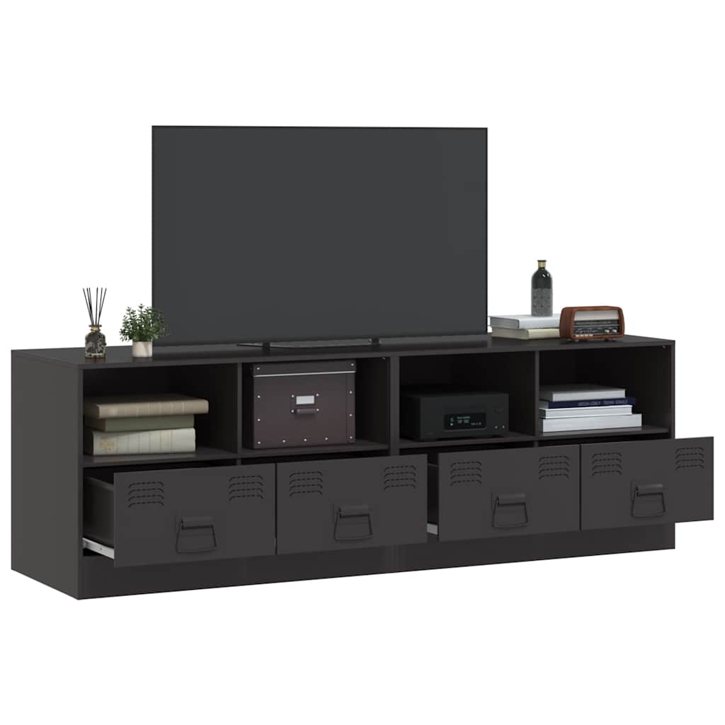 vidaXL Dulapuri TV, 2 buc., negru, 67x39x44 cm, oțel