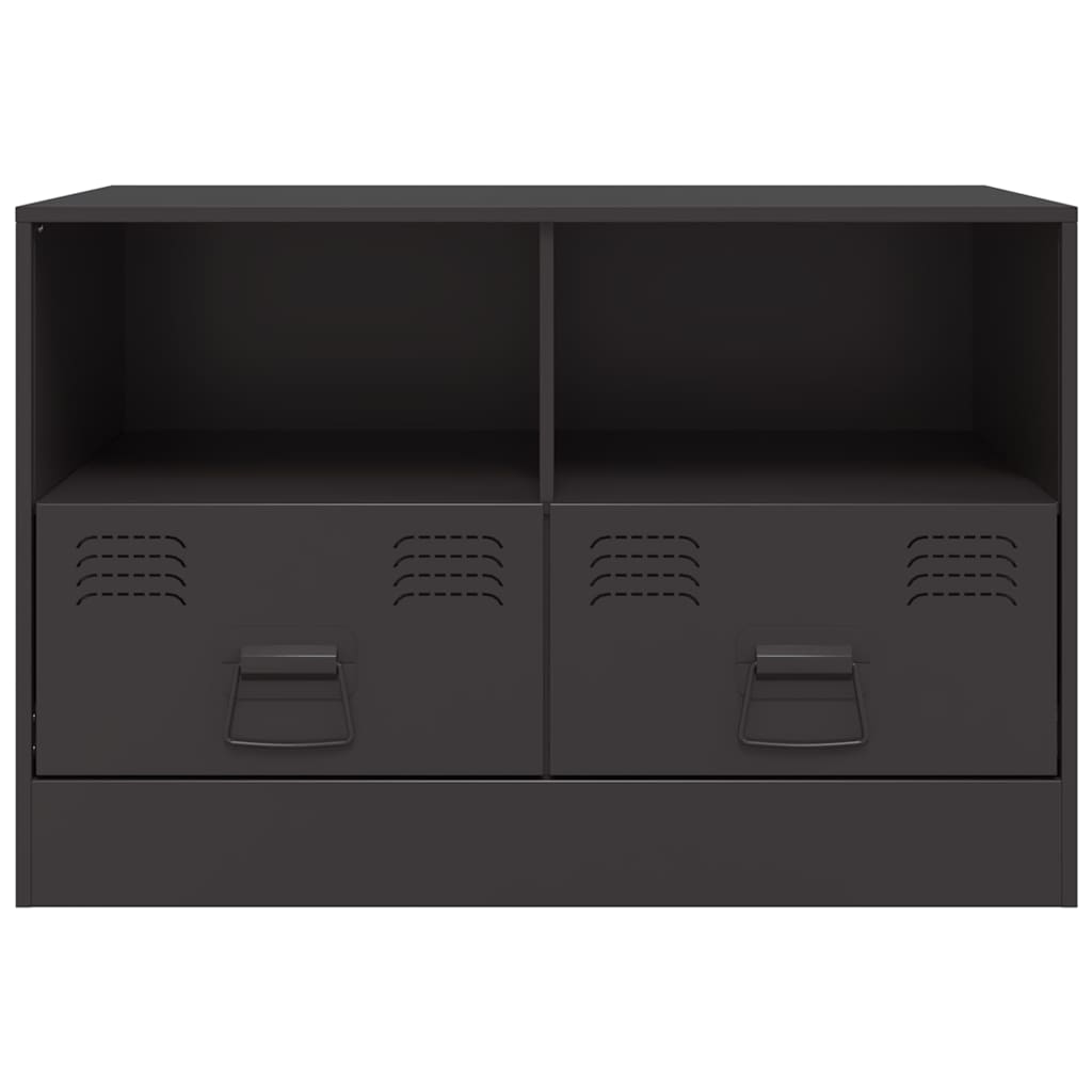vidaXL Dulapuri TV, 2 buc., negru, 67x39x44 cm, oțel