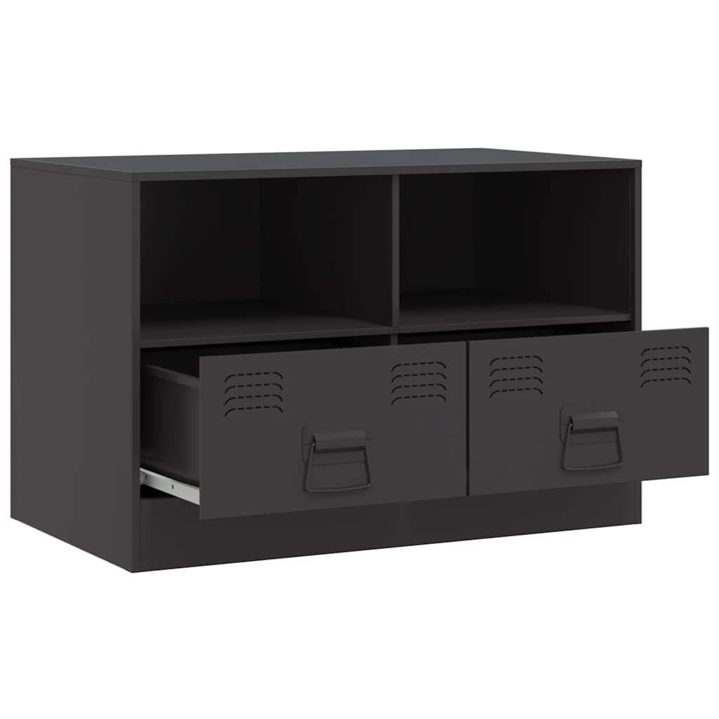 vidaXL Dulapuri TV, 2 buc., negru, 67x39x44 cm, oțel
