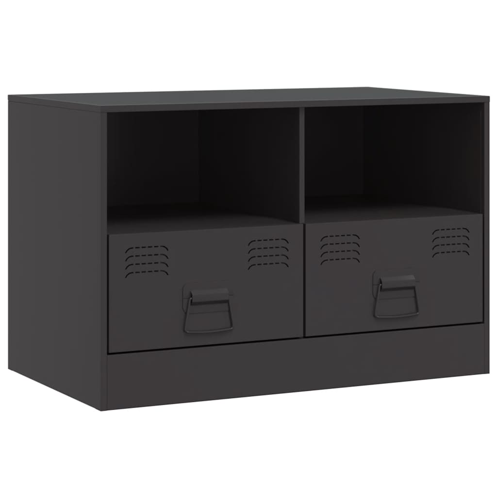 vidaXL Dulapuri TV, 2 buc., negru, 67x39x44 cm, oțel