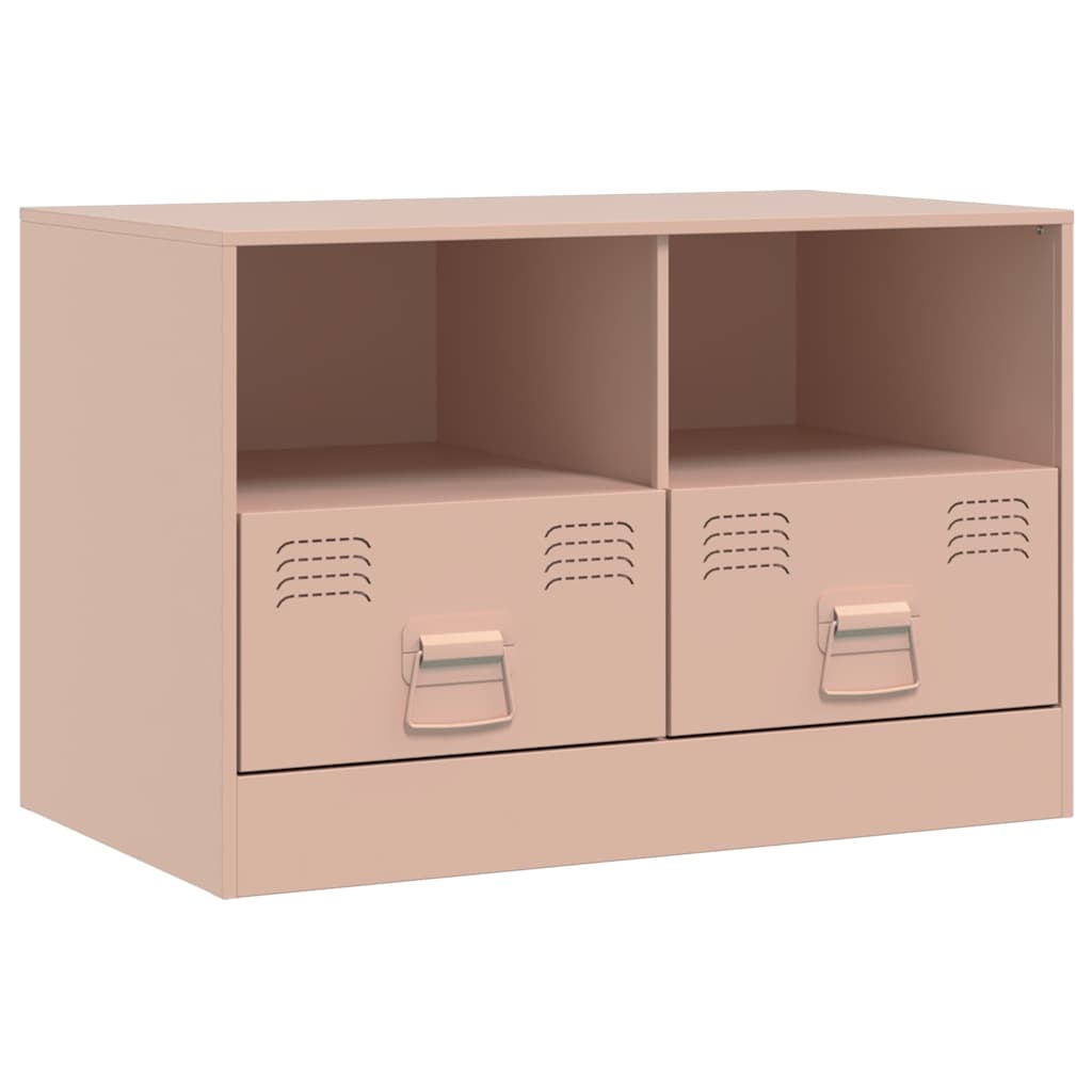 vidaXL Comodă TV, roz, 67x39x44 cm, oțel vidaXL Comodă TV, roz, 67x39x44 cm, oțel