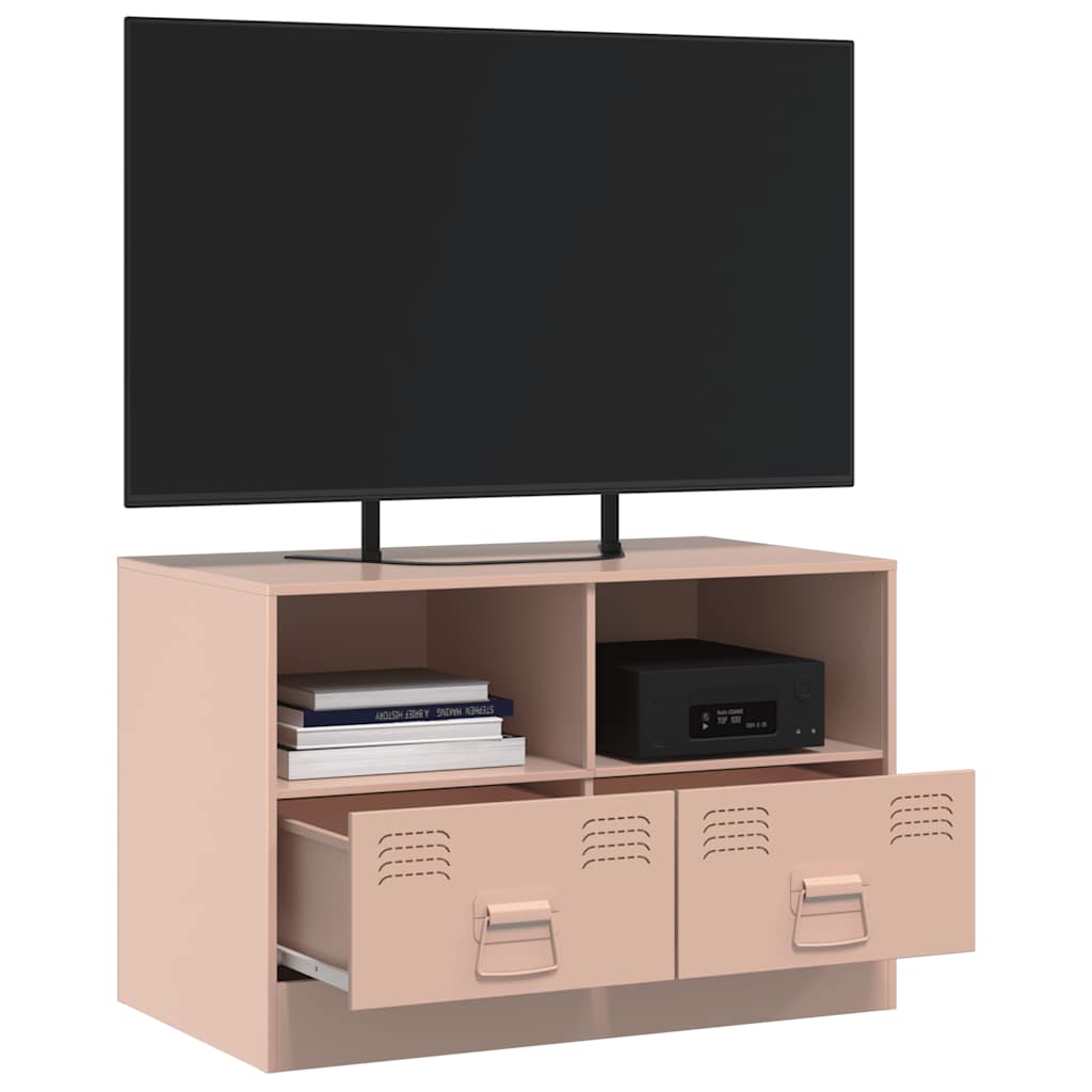 vidaXL Comodă TV, roz, 67x39x44 cm, oțel vidaXL Comodă TV, roz, 67x39x44 cm, oțel