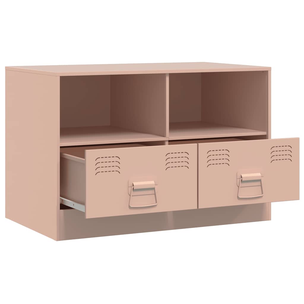 vidaXL Comodă TV, roz, 67x39x44 cm, oțel vidaXL Comodă TV, roz, 67x39x44 cm, oțel
