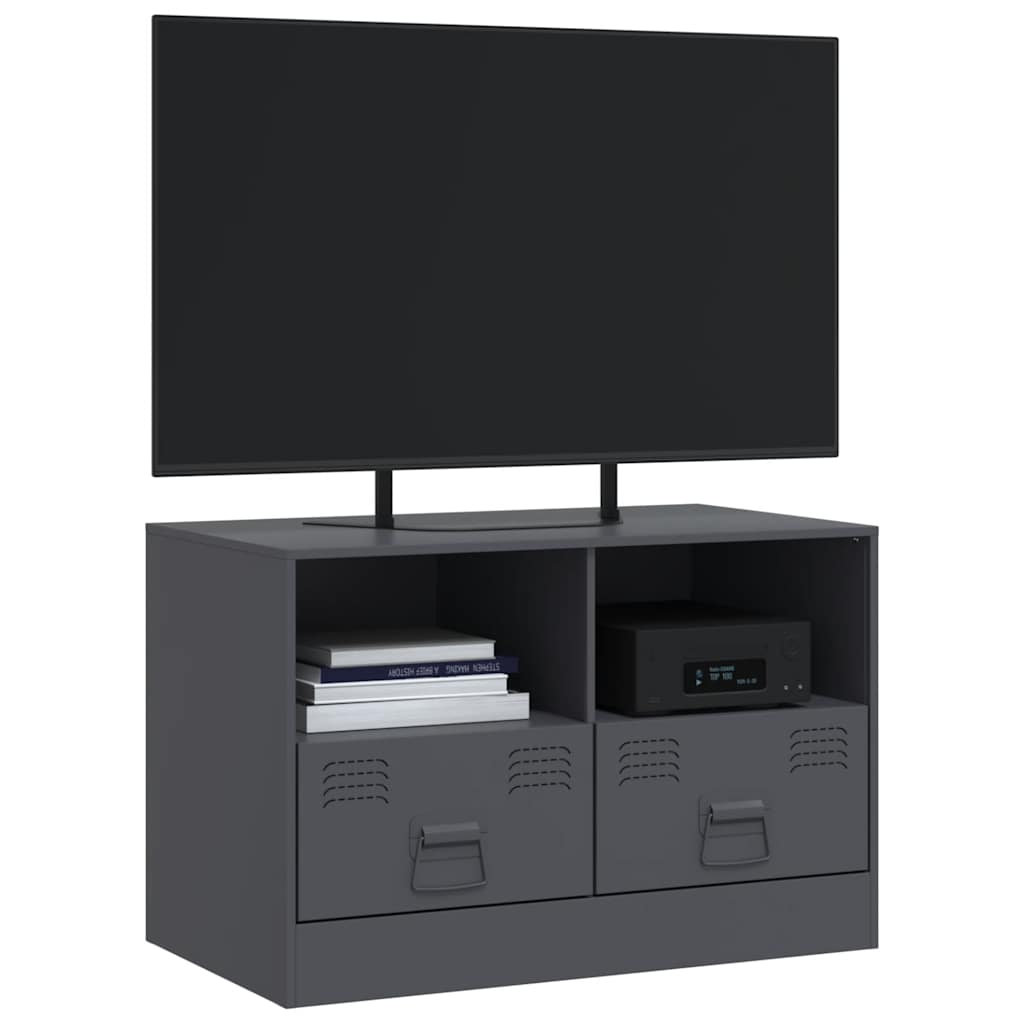 vidaXL Comodă TV, antracit, 67x39x44 cm, oțel vidaXL Comodă TV, antracit, 67x39x44 cm, oțel
