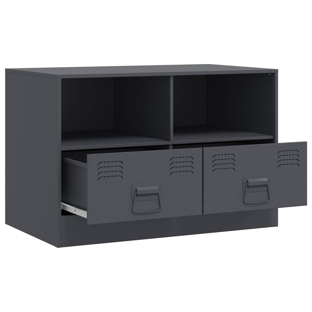 vidaXL Comodă TV, antracit, 67x39x44 cm, oțel vidaXL Comodă TV, antracit, 67x39x44 cm, oțel