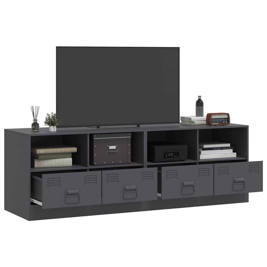 vidaXL Comodă TV, 2 buc., antracit, 67x39x44 cm, oțel