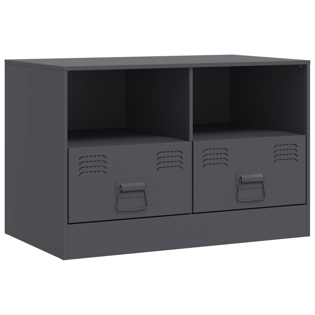 vidaXL Comodă TV, 2 buc., antracit, 67x39x44 cm, oțel