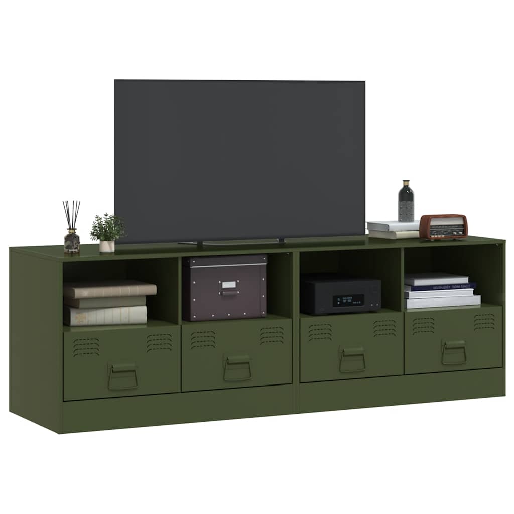 vidaXL Dulapuri TV 2 buc., verde măslină, 67x39x44 cm Otel