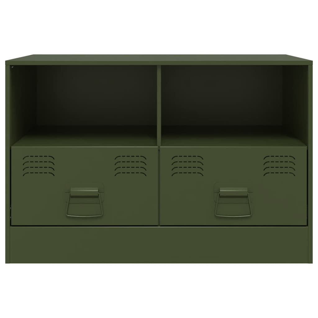 vidaXL Dulapuri TV 2 buc., verde măslină, 67x39x44 cm Otel