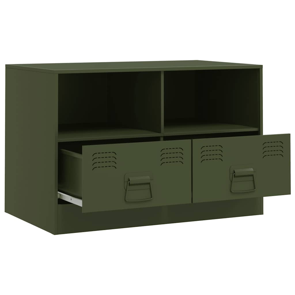 vidaXL Dulapuri TV 2 buc., verde măslină, 67x39x44 cm Otel