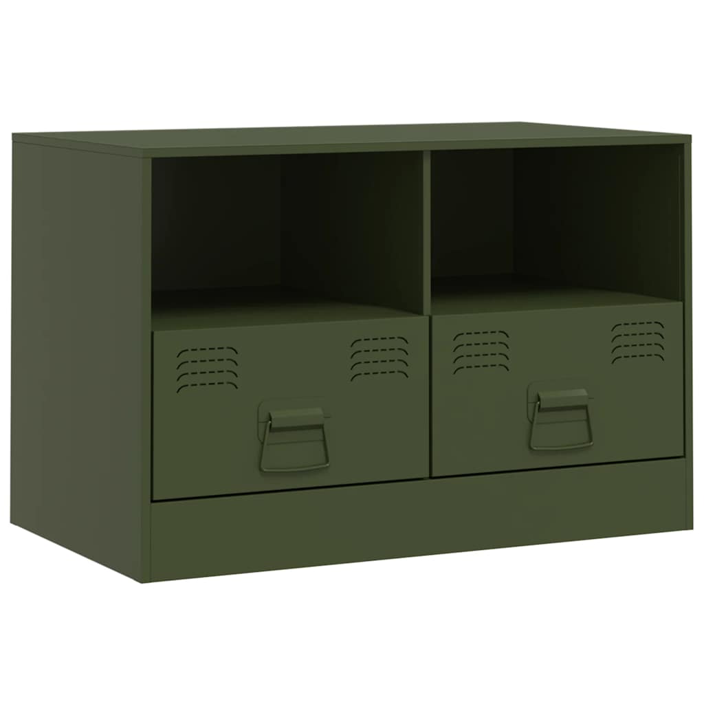 vidaXL Dulapuri TV 2 buc., verde măslină, 67x39x44 cm Otel