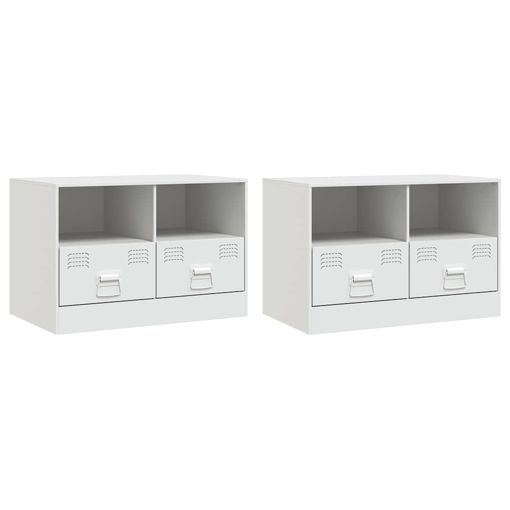 vidaXL Dulapuri TV 2 buc., alb, 67x39x44 cm Otel