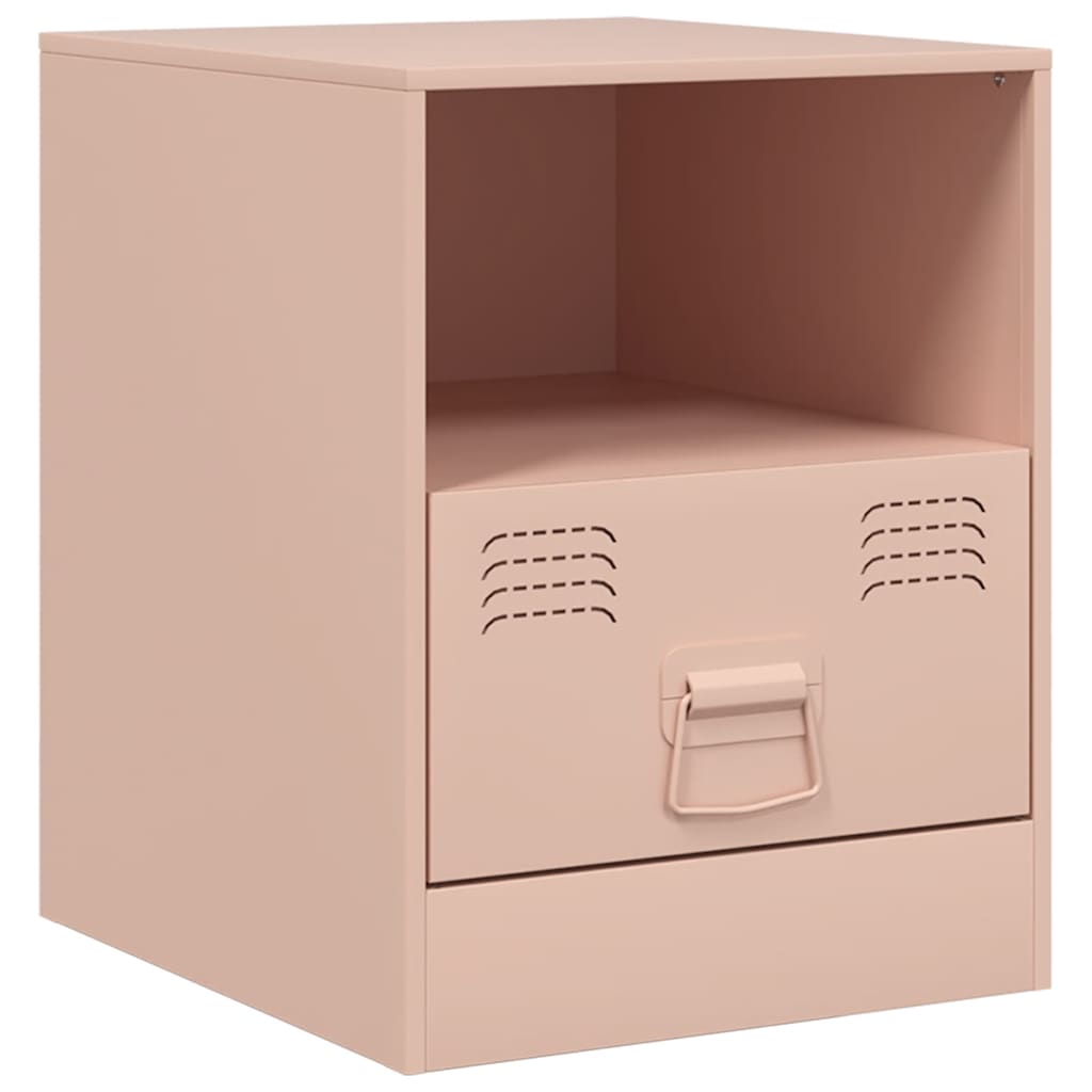 vidaXL Noptiere, 2 buc., roz, 34,5x39x44 cm, oțel vidaXL Noptiere, 2 buc., roz, 34,5x39x44 cm, oțel
